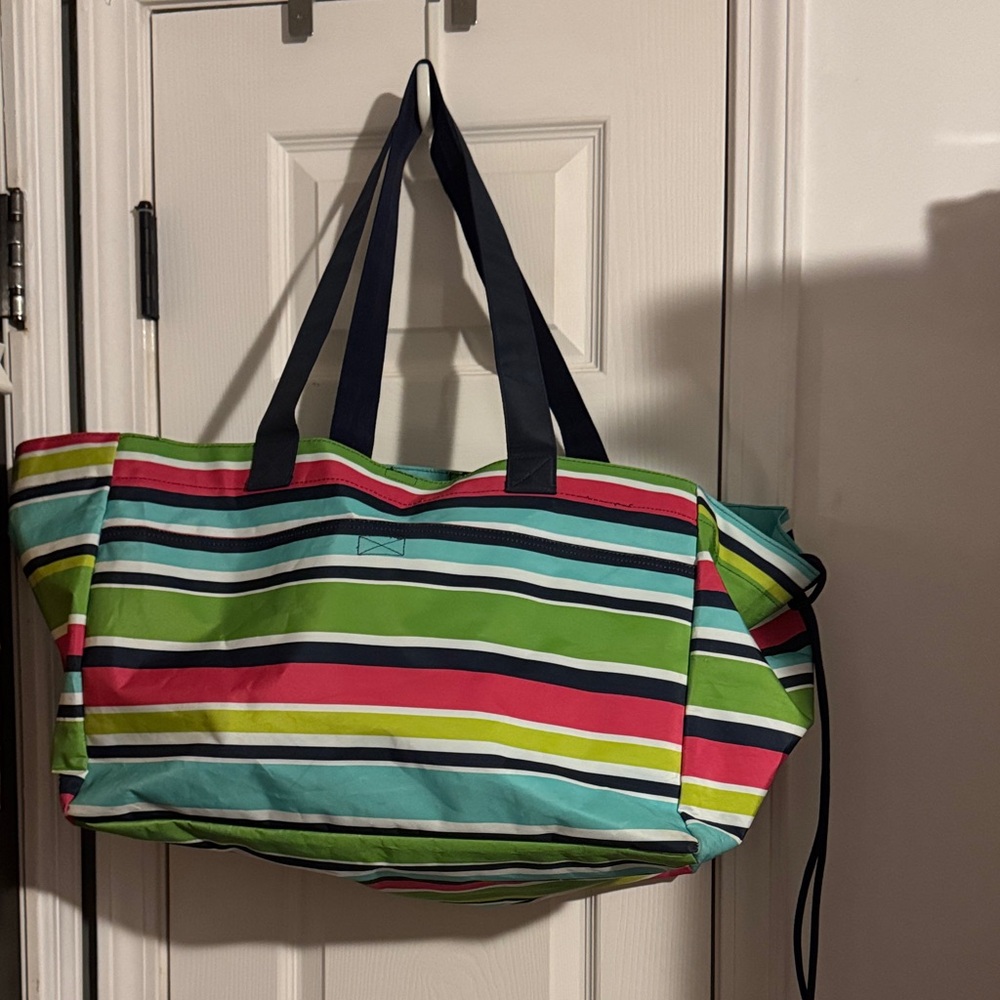 Thirty-One Colorful Striped Tote Bag